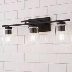 Black T Bar Taper Vanity Light