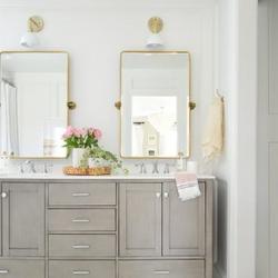 Young House Love Dapper Bath Lights in a modern bathroom