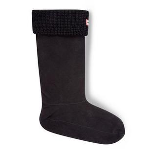 Women's Half Cardigan Stitch Boot Socks (Black)