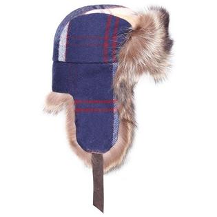 Women's Fur Plaid Trapper Hat