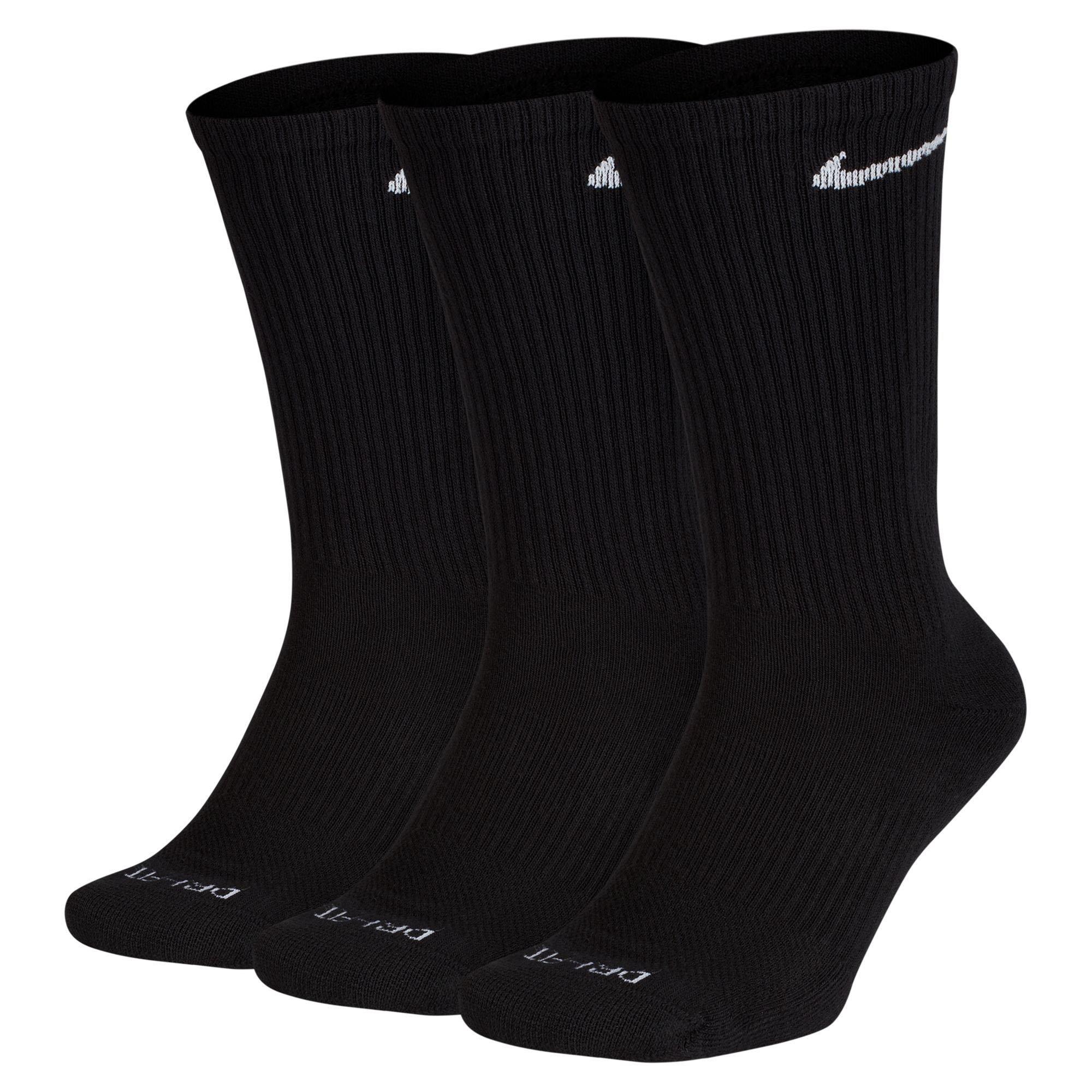 Nike | Unisex Everyday Plus Cushioned Crew Socks, Black, Size XL