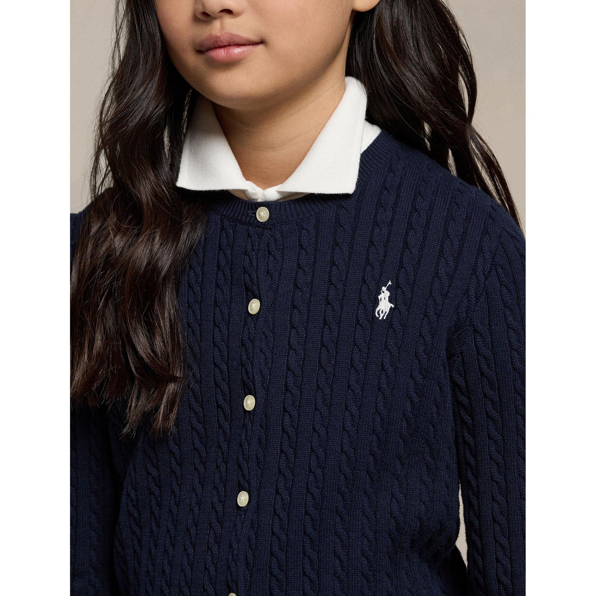 Junior Girls' [7-16] Cable Knit Cotton Cardigan