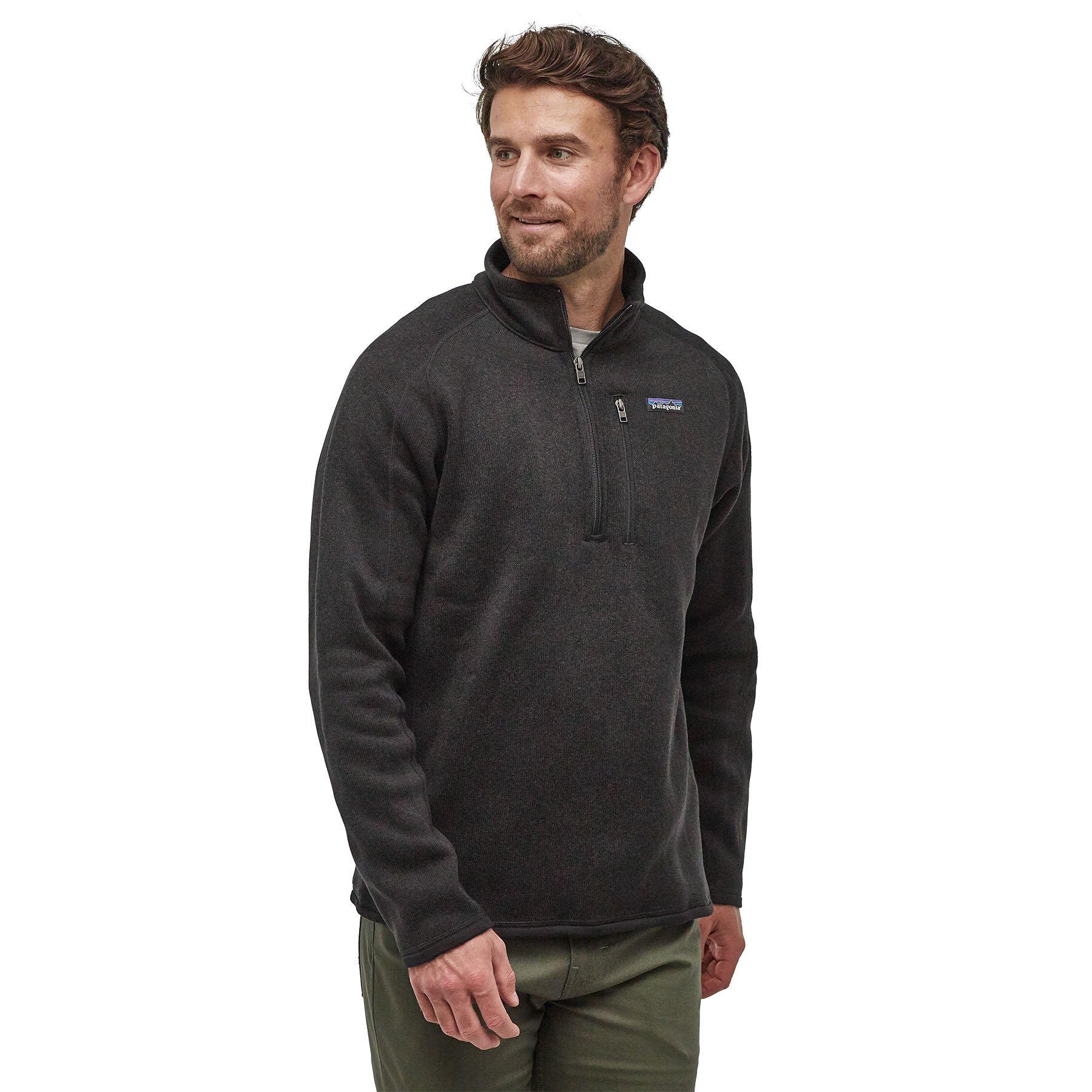 Patagonia | Men's Better Sweater 1/4-Zip Fleece Top, Black, Size Small