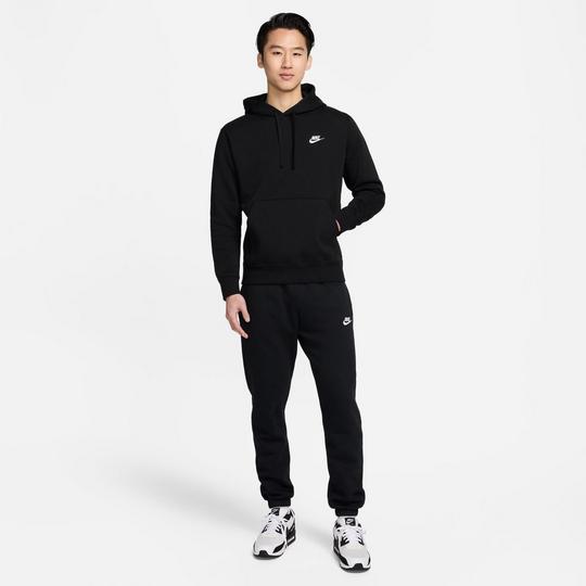 Nike club fleece hoodie black best sale