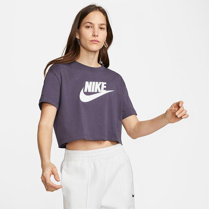 Nike | Women's Essential Crop T-Shirt, Charcoal, Size XL