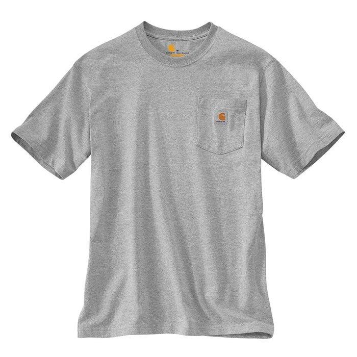 Carhartt Men's Workwear Pocket Short Sleeve T-Shirt CTK87, XL / Heather Grey