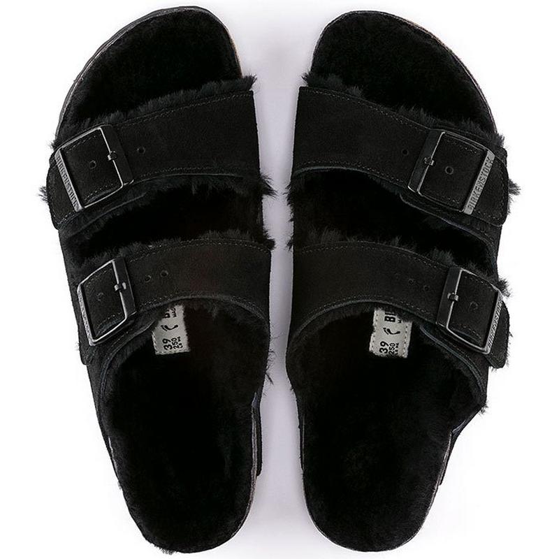 Birkenstock Sandales Arizona en fourrure de mouton unisexes