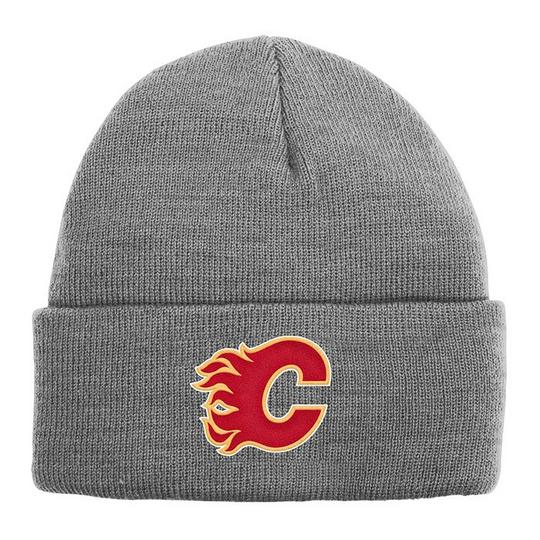 NHL Tuque Calgary Flames en tricot chin  pour juniors  8-20 