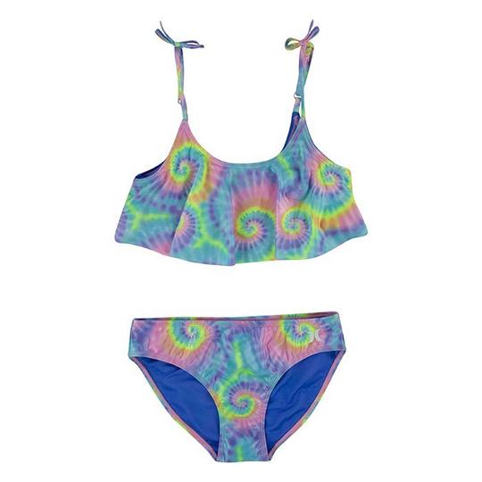 Hurley Junior Girls   7-16  Tie-Dye Flutter Two-Piece Bikini