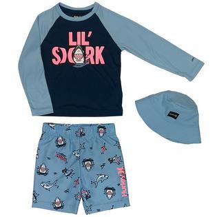 Hurley Ensemble dermoprotecteur trois pi&egrave;ces Shark pour b&eacute;b&eacute;s gar&ccedil;ons [12-24M]