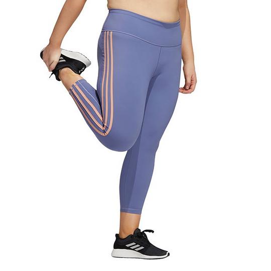 Adidas Believe This 3 Stripe Crop Tights Orbit Violet Size 2X