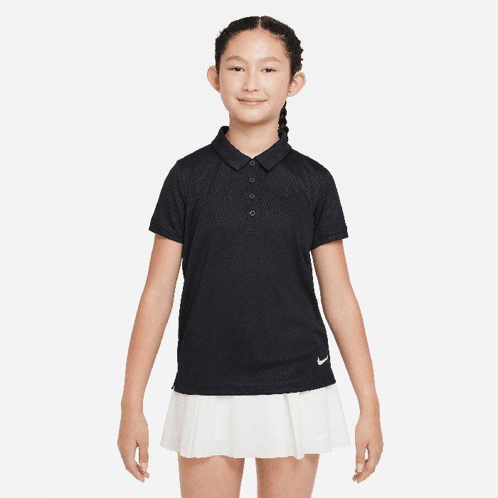 Nike Junior s Girl s Dri FIT Victory Polo Top Black Size Large