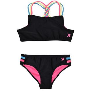 Hurley Bikini deux pi&egrave;ces &agrave; sangles tress&eacute;es pour filles [4-6X]