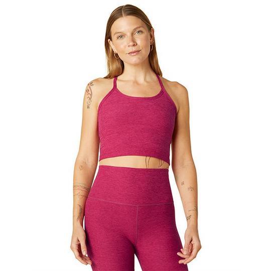 Beyond Yoga Women s Spacedye Slim Racerback Cropped Tank Top Pink Size Medium