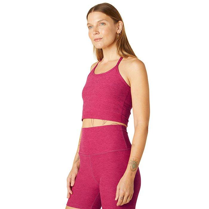 Women's Spacedye Slim Racerback Cropped Tank Top
