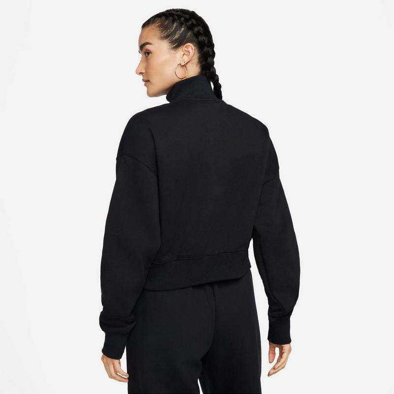 Nike Chandail raccourci surdimensionn&eacute; &agrave; demi-glissi&egrave;re en molleton Sportswear Phoenix pour femmes