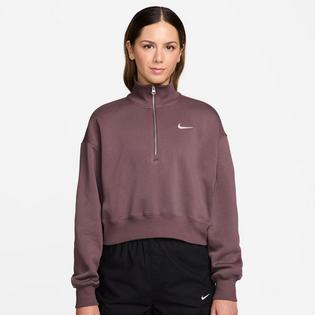 Nike Chandail raccourci surdimensionn&eacute; &agrave; demi-glissi&egrave;re en molleton Sportswear Phoenix pour femmes