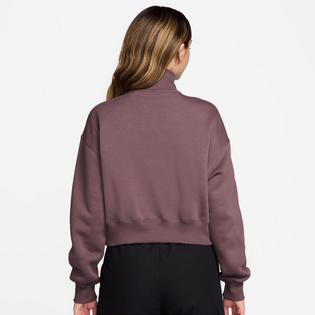 Nike Chandail raccourci surdimensionn&eacute; &agrave; demi-glissi&egrave;re en molleton Sportswear Phoenix pour femmes