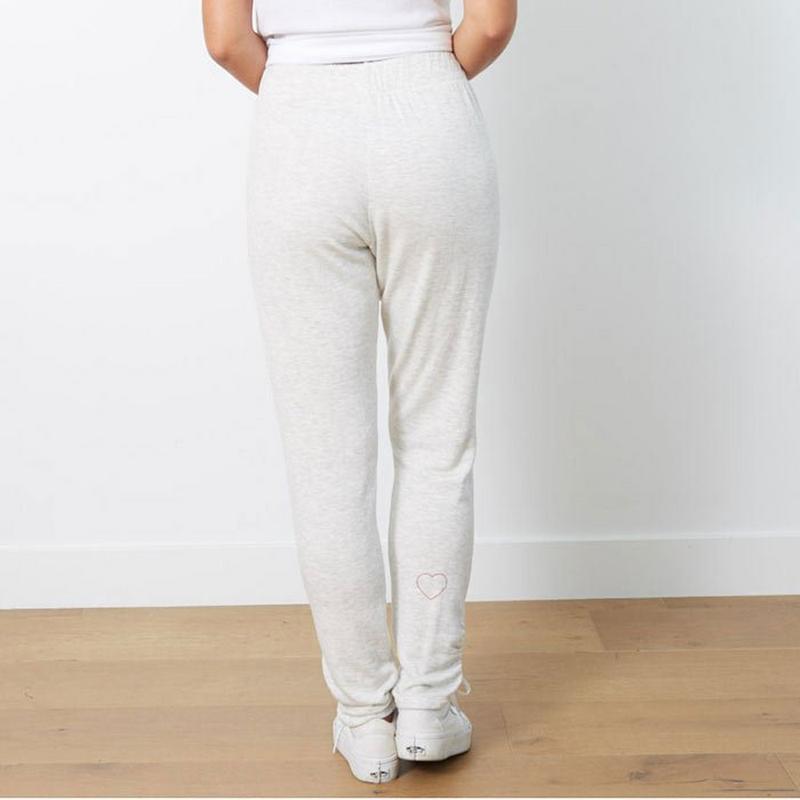 good hYOUman Women's Heart Outline Beauty Ruched Sweatpant