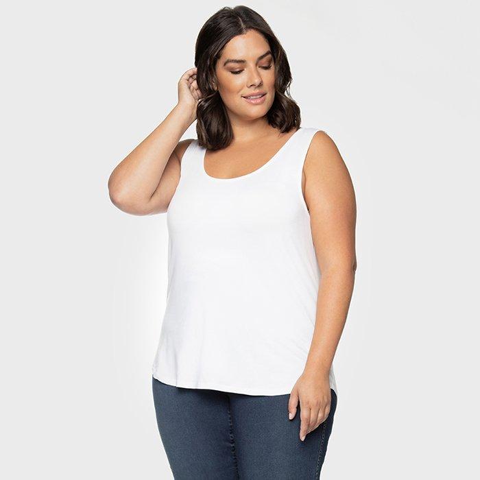 Dex | Women's Reversible Tank Top Plus Size, White, Size XL