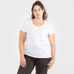 T-shirt Star avec col en V pour femmes (grande taille)