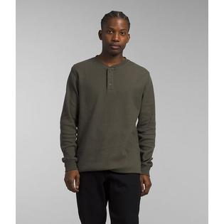 Men's Waffle Henley Long Sleeve Top