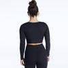 Women s Ribbed V Crop Long Sleeve Top
