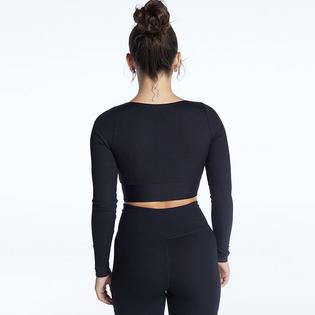 YEAR OF OURS Women's Ribbed V Crop Long Sleeve Top