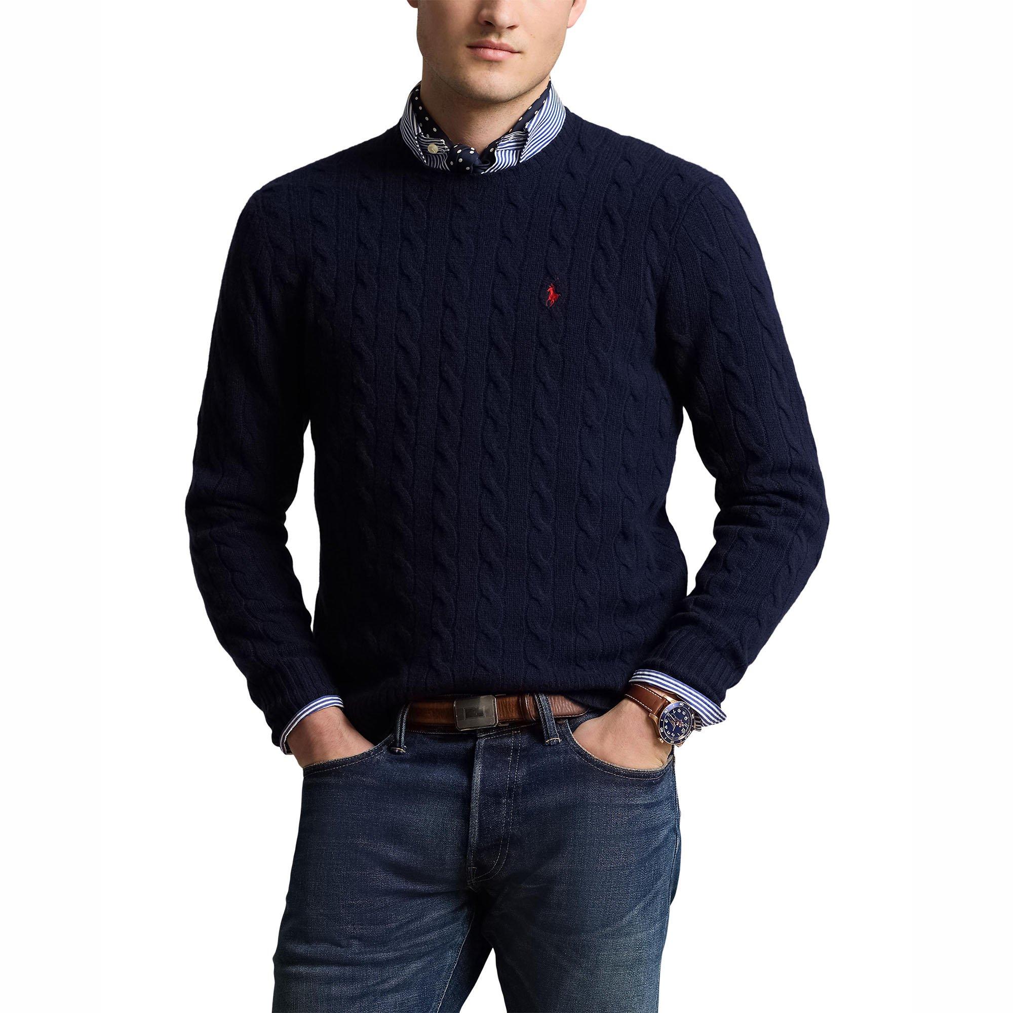 Men's Cable Knit Wool Cashmere Sweater
