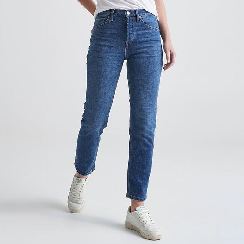 DUER Jean droit &agrave; taille haute en denim d'&eacute;paisseur moyenne Performance pour femmes