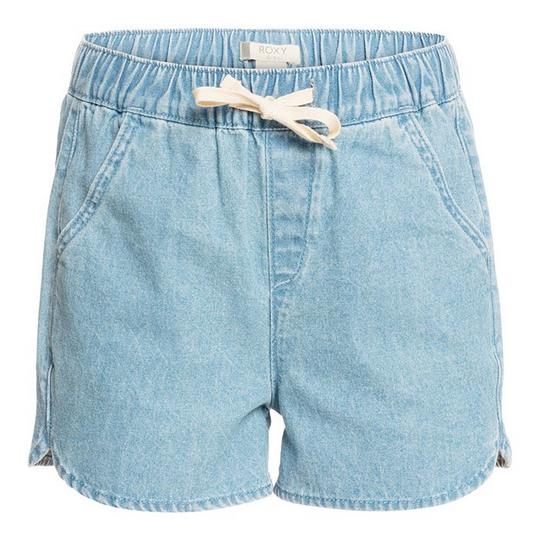 Girls elastic waist denim shorts discount