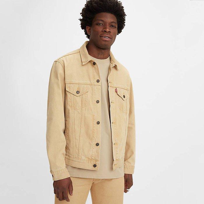 Beige trucker jacket top