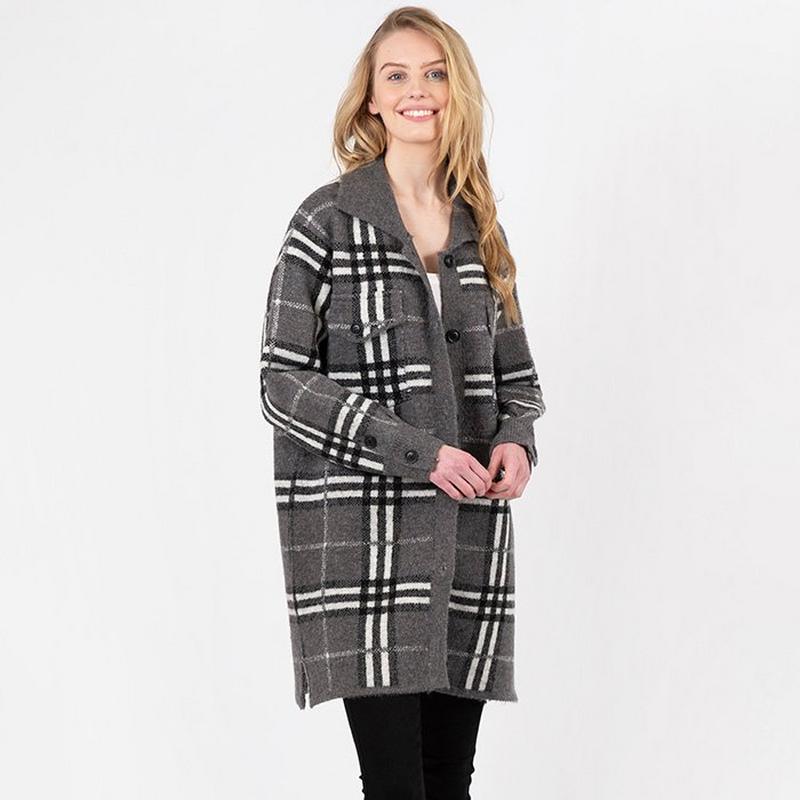 Lyla + Luxe Veste longue &agrave; boutons Stanley pour femmes