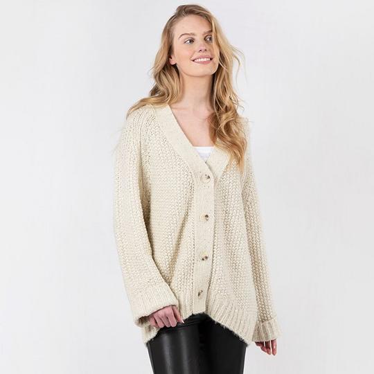 Lyla Luxe Women s Oakley Sparkle Cardigan Beige Size XS