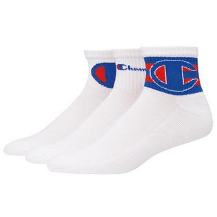 Champion Chaussettes courtes à logos mixtes unisexes (paquet de 3)