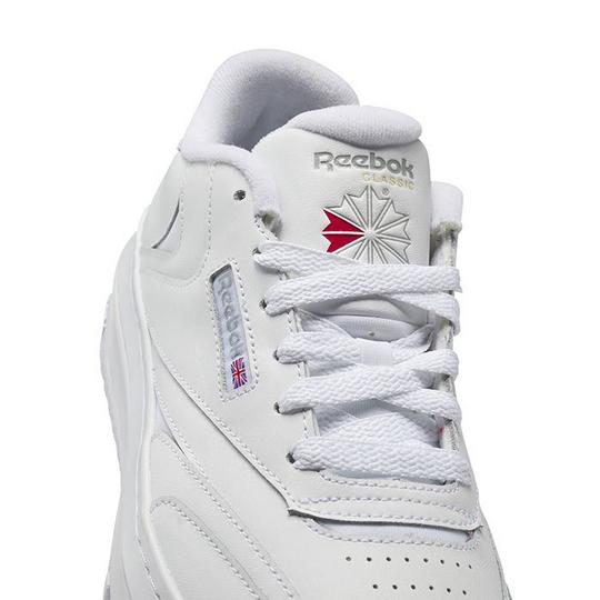 Reebok×UN3D. CLUB C EXTRA Reebok Club C Extra Chalk White & Green Platfrom Shoes | Zumiez