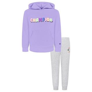 Champion Ensemble deux pi&egrave;ces de chandail &agrave; capuchon et pantalon de jogging Rainbow Bubble pour filles [4-6X]