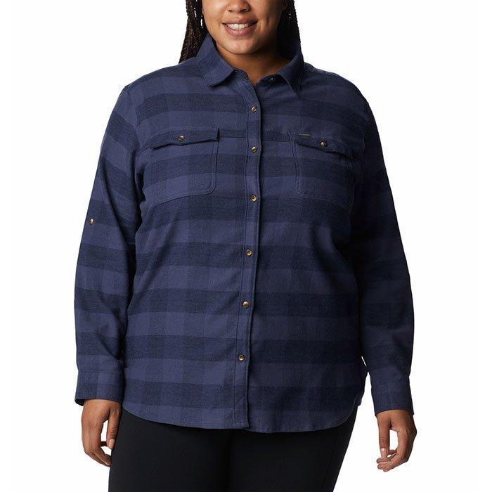Columbia | Women's Pine Street Stretch Flannel Shirt Plus Size, Navy, Size XXL