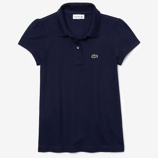 Junior Girls' [8-12] Scalloped Collar Petit Pique Polo