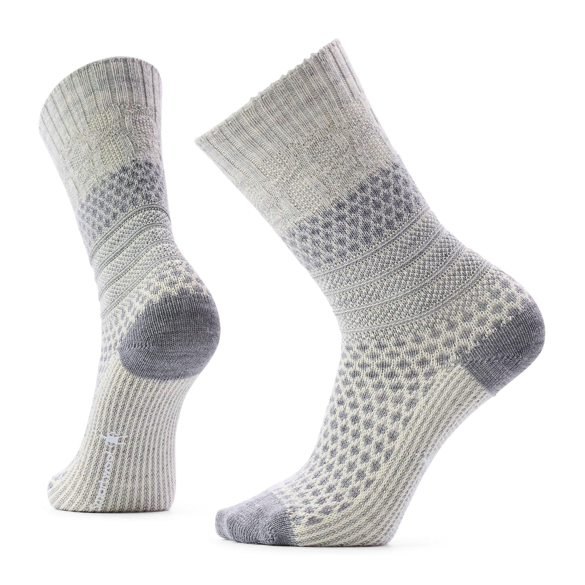Smartwool | Women's Everyday Popcorn Cable Crew Socks, Light Grey, Size Medium