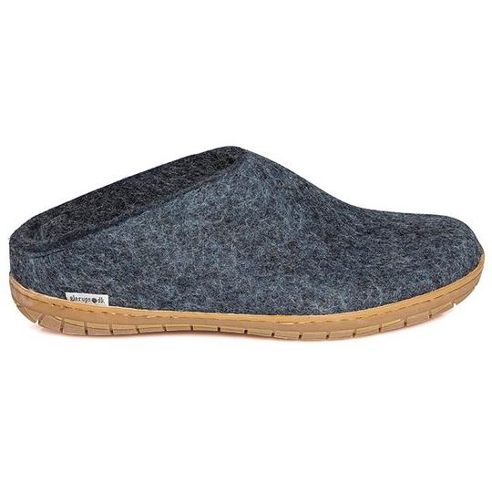 Glerups Pantoufles Slip-On en laine et semelle en caoutchouc unisexes