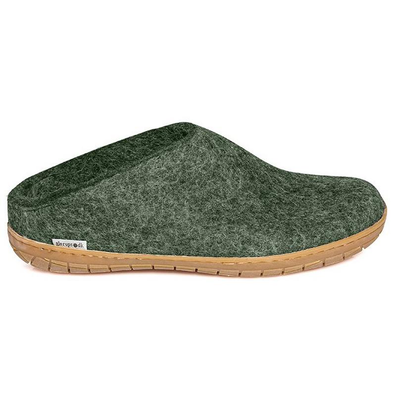 Glerups Pantoufles Slip-On en laine et semelle en caoutchouc unisexes