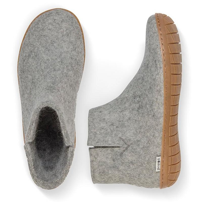Glerups Bottes Slipper en laine et semelle en caoutchouc unisexes