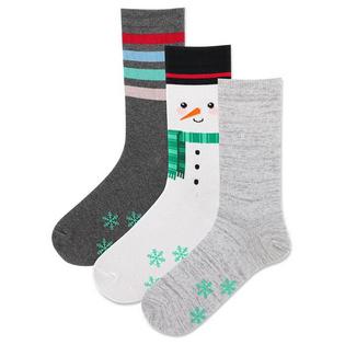 Women's Snowman Non-Skid Sock (3 Pack)