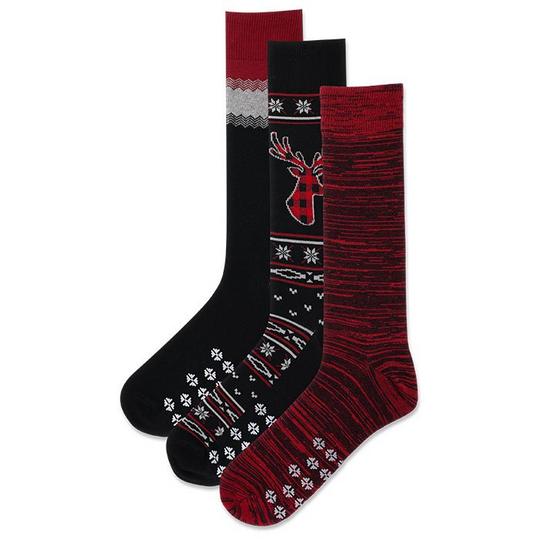 Hot Sox Chaussettes antid rapantes Deer Fair Isle pour hommes  paquet de 3 