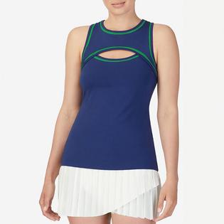 Women's Brandon Maxwell Collection Racerback Keyhole Tank Top