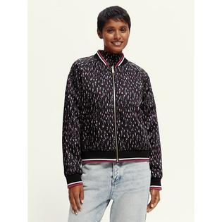 Scotch & Soda Women's Printed Reversible Padded Bomber Jacket