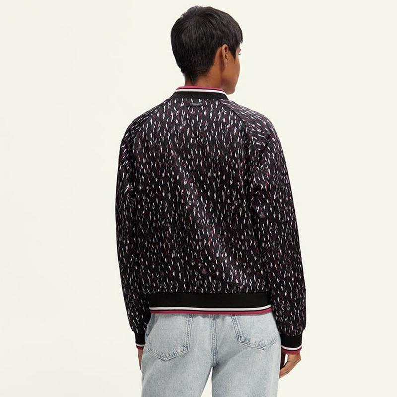 Scotch & Soda Women's Printed Reversible Padded Bomber Jacket