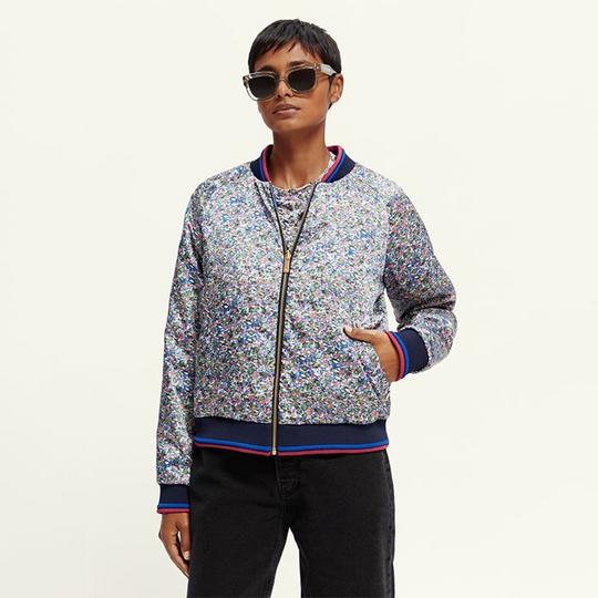 Scotch & Soda Blouson Bomber imprim  r versible rembourr  pour femmes