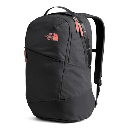 Grey and coral north face backpack deals